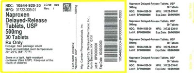 500mg 30ct (Label Naproxen Dr Tabs 500mg Bpi(10544 920 30) Camber(31722 339 01) Rev1)